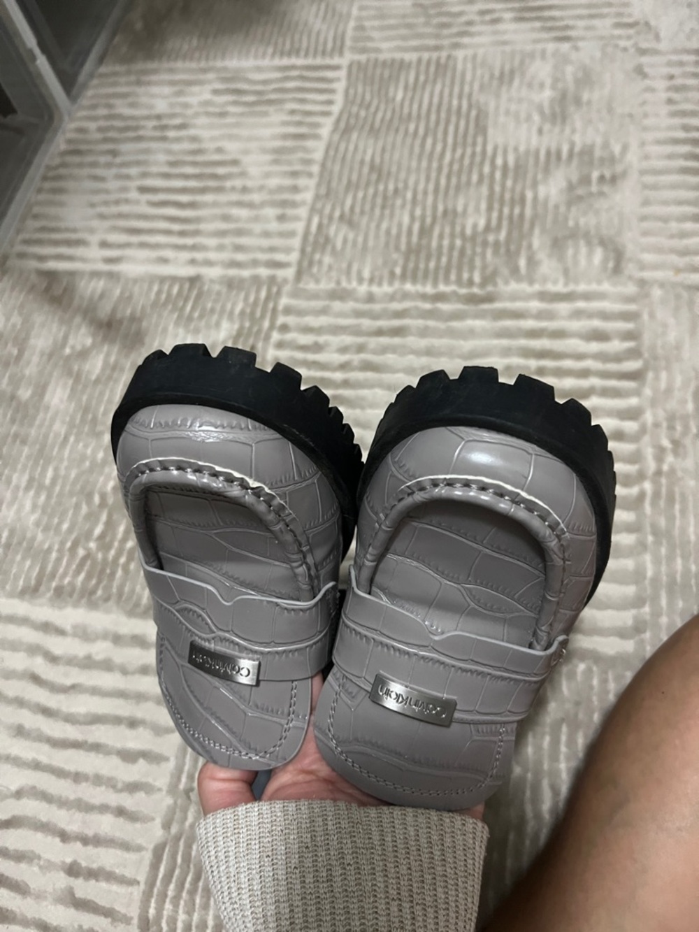 Calvin Klein Gray Platform Loafers - Picture 4 of 6